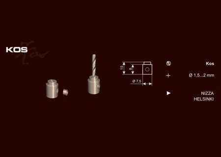 Komplettierungsteil (innenliegend) zur Halterung an Drahtseilen mit d = 1,5 – 2 mm