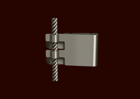 Klemmhalterung aus Edelstahl zur Seitenbefestigung von Schildern mit maximal 2mm Materialstärke.