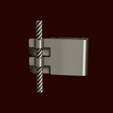 Klemmhalterung aus Edelstahl zur Seitenbefestigung von Schildern mit maximal 2mm Materialstärke.