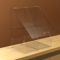 Warenschütte aus Plexiglas für Backwaren eignet sich als Thekenaufsatz für eine verkaufsfördernde Präsentation von Artikeln, die unter dem Deckel frisch bleiben können. Größe: 500x590x500 mm (Breite x Tiefe x Höhe)