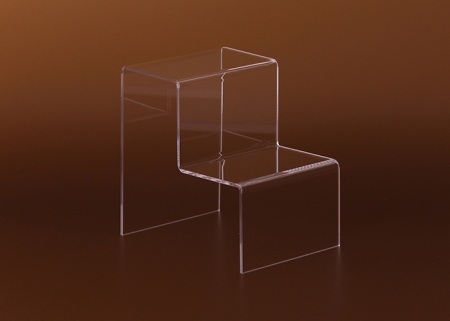 Dekotreppe- mit zwei Stufen aus transparentem Plexiglas In verschiedenen Größen erhältlich