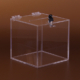 Losbox, Spendesammler – würfelförmiges Produkt aus transparentem Plexiglas guter Qualität, geklebt produziert.