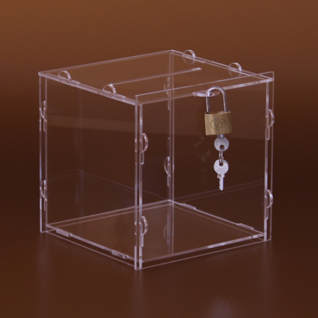 Würferförmige Spendebox, Spardose in zerlegter Variante