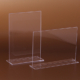 T-Ständer (T-Aufsteller) sind Werbeaufsteller aus transparentem Plexiglas guter Qualität für die anspruchsvolle Präsentation einzelner Infoblätter, Plakate oder Poster. Das Informationsblatt kann seitlich eingeschoben werden.