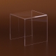 In Quadratform aus Plexiglas gefertigte transparente Warenträger, Warendisplays können ideal als Dekorbrücke, Dekorständer für Platzierung der Waren im Theken-und Tresenverkauf, im Schaufenster oder in der Vitrine verwendet werden.
